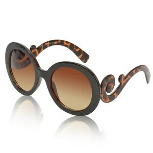 Stylish Tortoiseshell Oversized Baroque Sunglasses